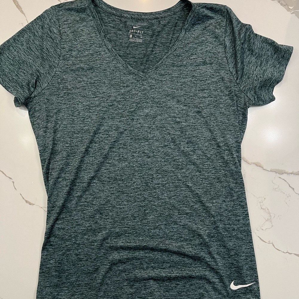 Nike Green/Black/White Dri-Fit Fitted Short Sleeve Tee